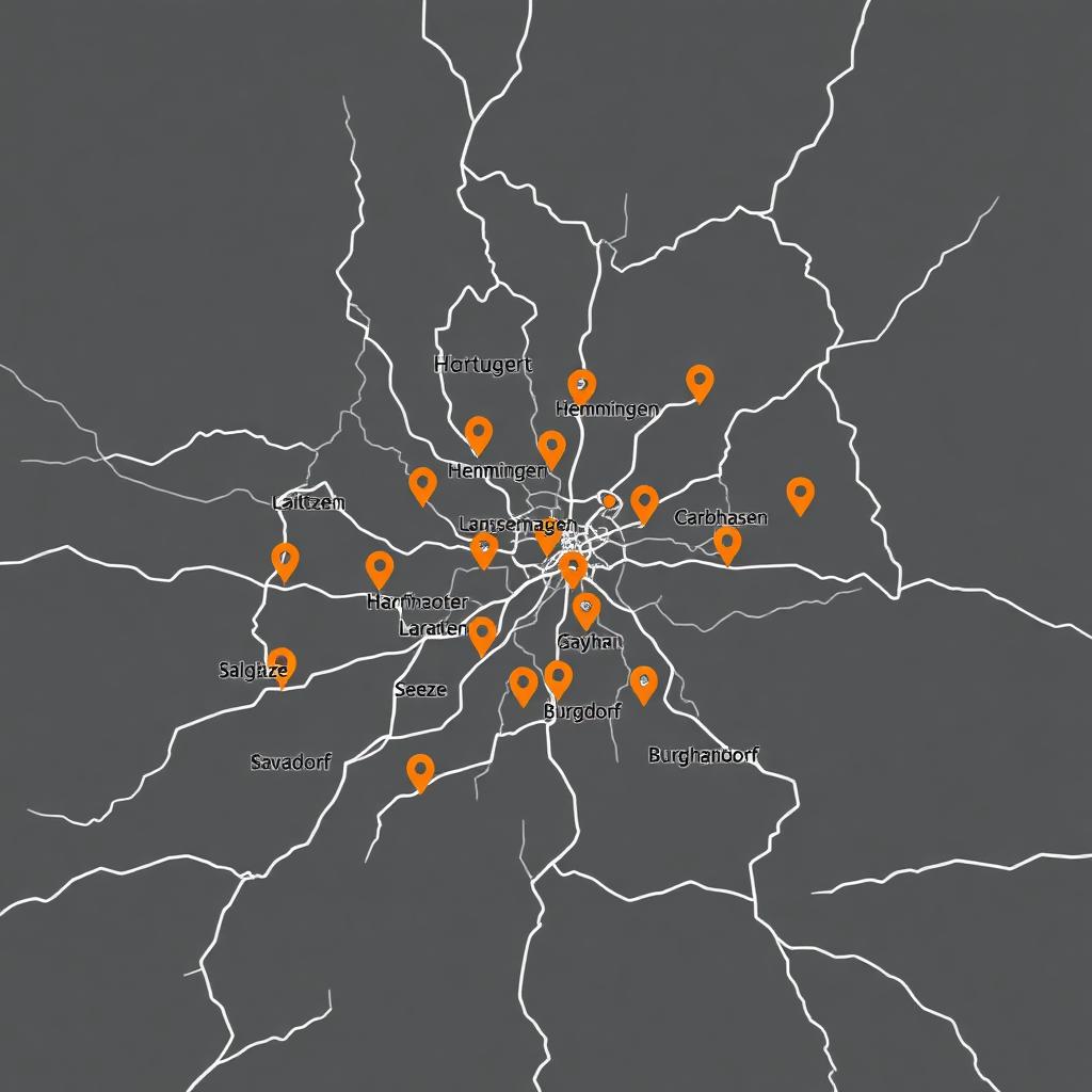 Karte der Region Hannover mit Liefergebiet