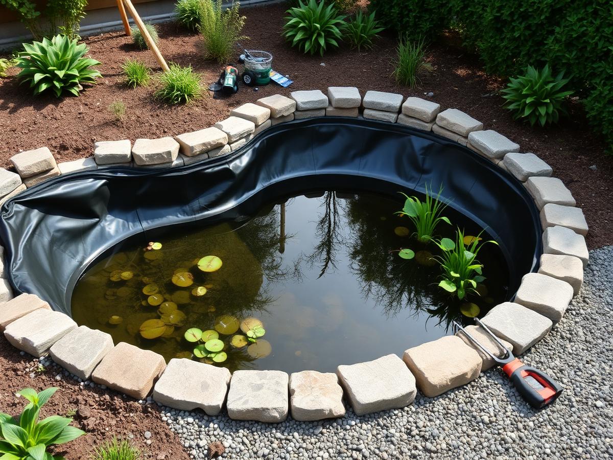 Teichbau – Baustelle im Garten- und Landschaftsbau